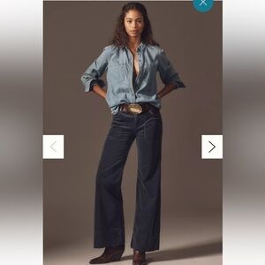 Pilcro Black Flare Corduroy Pants